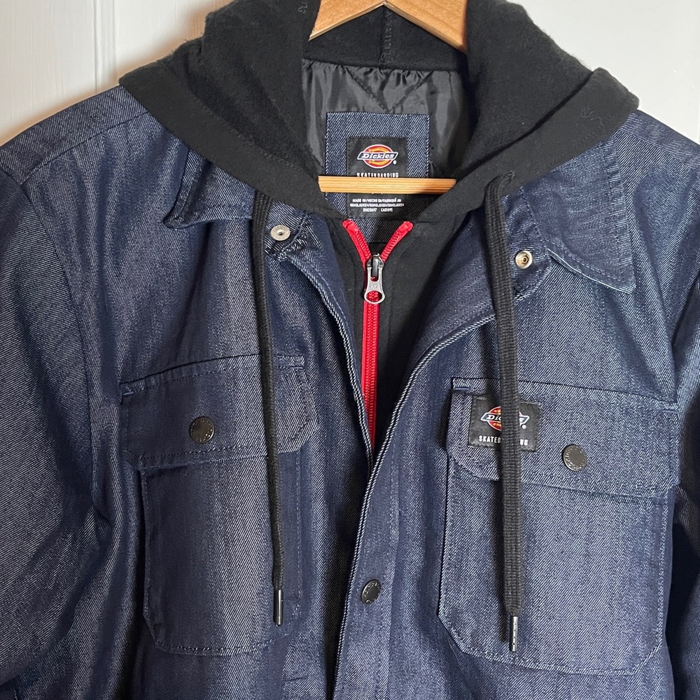 Dickies Hooded Denim Jacket Men's Size Large